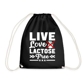 Laktoseintoleranz Laktoseintolerant - Turnbeutel - Schwarz - Vorne