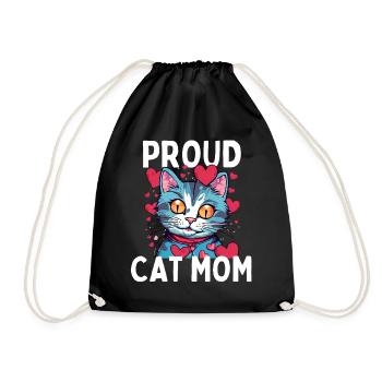 Fier chat maman chat chaton amoureux des chats - Sac de sport léger - noir - Devant