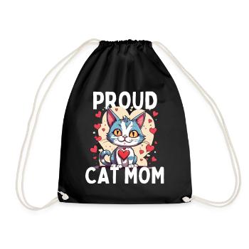 Fier chat maman coeur chaton pour - Sac de sport léger - noir - Devant