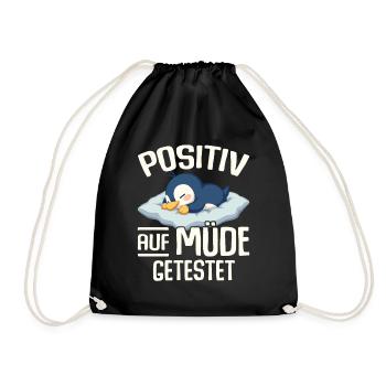 Testé positif pour la chemise de nuit fatiguée - Sac de sport léger - noir - Devant