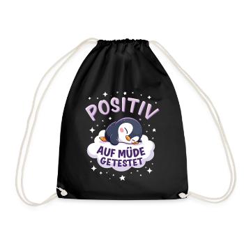 Testé positif pour la chemise de nuit fatiguée - Sac de sport léger - noir - Devant