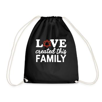 Love Created This Family Adoption Funny Foster - Drawstring Bag - black - Front
