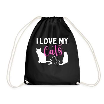 I Love My Cats – Drôle de chat pour - Sac de sport léger - noir - Devant