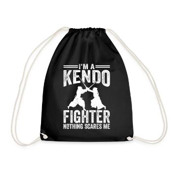 I'm a Kendo fighter nothing scares me - Kendo Wres - Drawstring Bag - black - Front