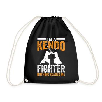 I'm a Kendo fighter nothing scares me - Kendo Wres - Drawstring Bag - black - Front