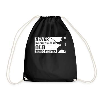 Never underestimate an old Kendo Fighter - Kendo G - Drawstring Bag - black - Front