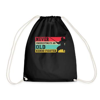Never underestimate an old Kendo Fighter - Kendo F - Drawstring Bag - black - Front