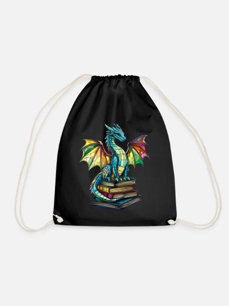 Vitrail Dragon – Artful Design Fantasy Fans - Sac de sport léger - noir