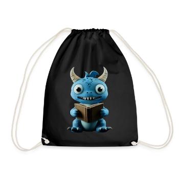 Drôle de dragon bleu fantaisie pour les amateurs de livres - Sac de sport léger - noir - Devant