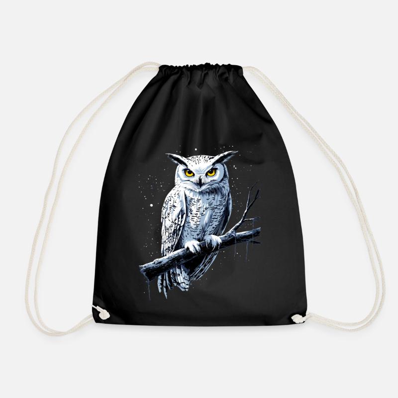 Eule Schleiereule Kauz Uhu Owl Süße Eulen - Turnbeutel - Schwarz