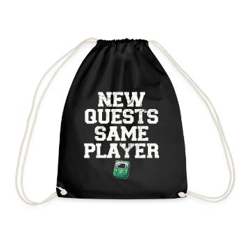 Neue Quests: Gleicher Spieler, Gaming-Abenteuer - Turnbeutel - Schwarz - Vorne