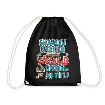 Snowplow Operator Wizard Schneepflugfahrer - Drawstring Bag - black - Front