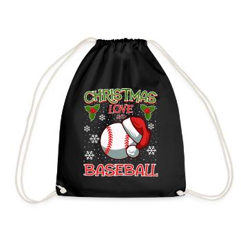 Joueur de baseball équipe club Noël amour - Sac de sport léger - noir - Devant