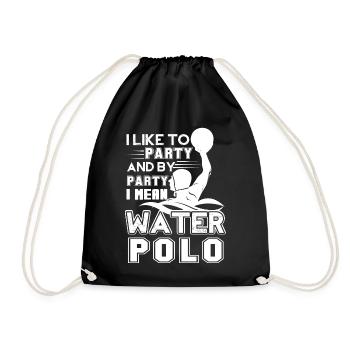 I Like To Party I Mean Water Polo - Drawstring Bag - black - Front