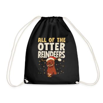 Loutre Noël Jeu de mots Tous Les - Sac de sport léger - noir - Devant
