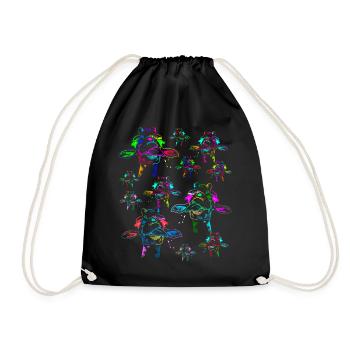 Girafes arc-en-ciel Girafe Enfants Enfant Zoo Animaux - Sac de sport léger - noir - Devant