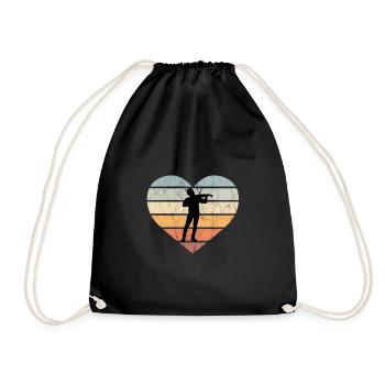 J’aime le violon, le violon rétro, la musique classique - Sac de sport léger - noir - Devant