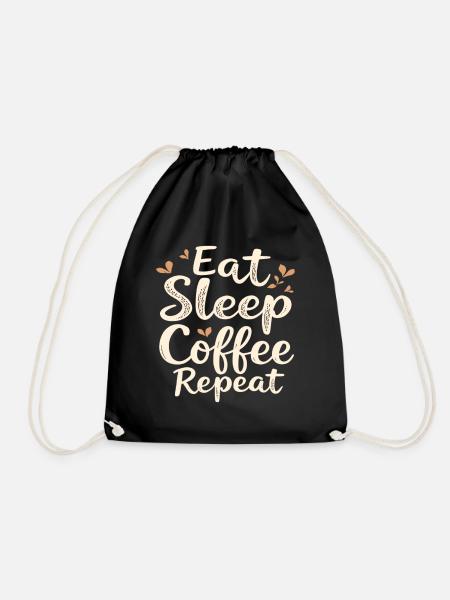 Manger du café de sommeil Répéter le café Café drôle - Sac de sport léger - noir