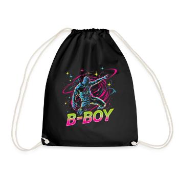 B-Boy Breakdance Breakdancer Urban Hip Hop - Drawstring Bag - black - Front