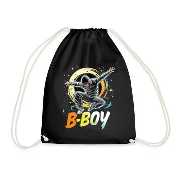 B-Boy Breakdance Breakdancer Urban Hip Hop - Drawstring Bag - black - Front