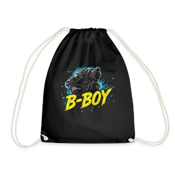 B-Boy Breakdance Breakdancer Urban Hip Hop - Drawstring Bag - black - Front