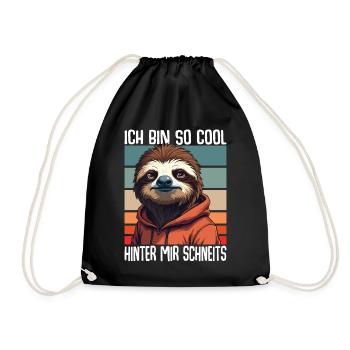 Ich Bin So Cool Hinter Mir Schneits Faultier - Turnbeutel - Schwarz - Vorne