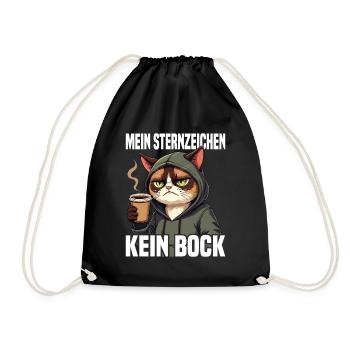 My zodiac sign No buck Cat - Drawstring Bag - black - Front