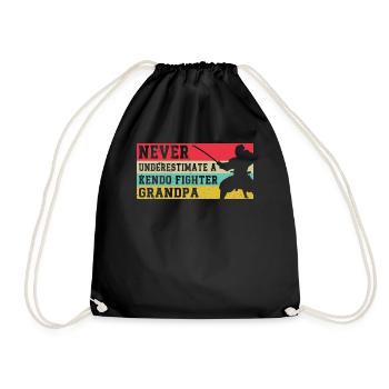 Never underestimate a Kendo Fighter grandpa Kendo - Drawstring Bag - black - Front