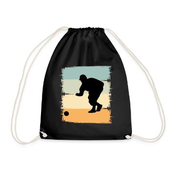 Boule Boccia Boule player - Drawstring Bag - black - Front