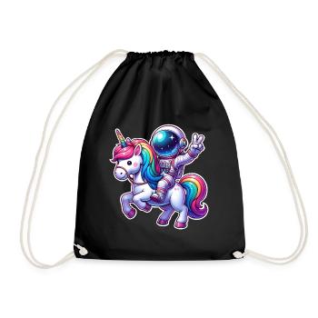 Licorne astronaute - Sac de sport léger - noir - Devant