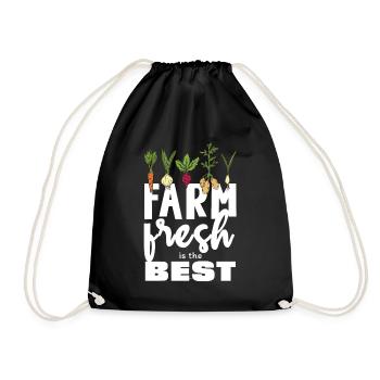 Frais de la ferme : les meilleurs légumes - Sac de sport léger - noir - Devant