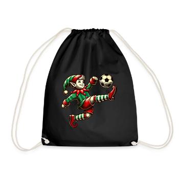 Soccer Playing Eleven With Ball - Drawstring Bag - black - Front