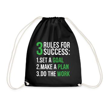 3 rules for success - Turnbeutel - Schwarz - Vorne