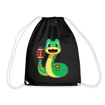 Schlange American Football Sport - Turnbeutel - Schwarz - Vorne
