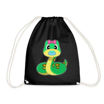 Snake Baby Pacifier - Drawstring Bag - black - Front