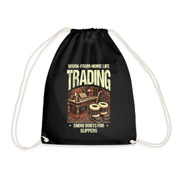 Work From Home Life Swap Snow Boots Slipper - Drawstring Bag - black - Front