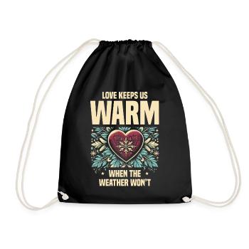 L’amour nous garde au chaud quand le temps ne joue pas le jeu - Sac de sport léger - noir - Devant