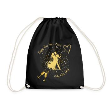 Happy New Year 2025 Only With You - Drawstring Bag - black - Front
