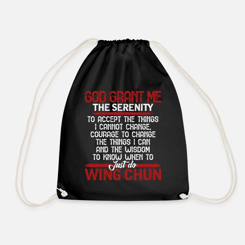 Wing Chun Just Do Wing Chun - Drawstring Bag - black