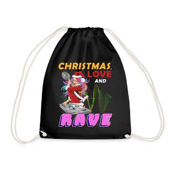 Noël Disco, Rave, Techno, House, Goa, Fête - Sac de sport léger - noir - Devant