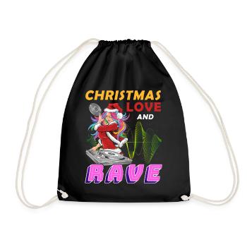 Mrs. Claus on the dance floor! Christmas Techno - Drawstring Bag - black - Front