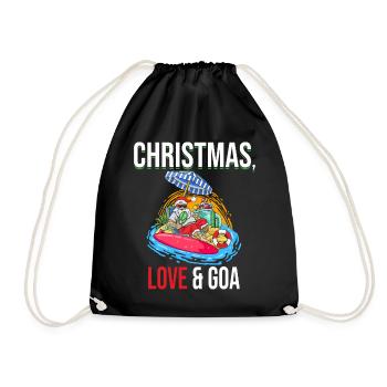 Weihnachten Disco, Rave, Techno, House, Goa, Party - Turnbeutel - Schwarz - Vorne