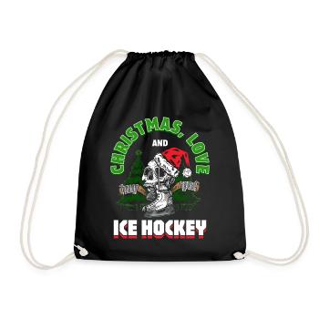 Weihnachten, Liebe und Eishockey Magie auf dem Eis - Turnbeutel - Schwarz - Vorne