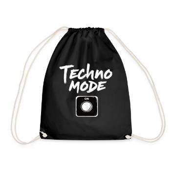 Techno Mode On Techno Techno Musik Techno - Turnbeutel - Schwarz - Vorne