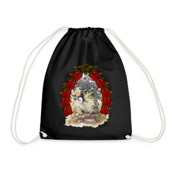 Frog Frogs Fairy Tale Fairy Tale Character Christmas - Drawstring Bag - black - Front