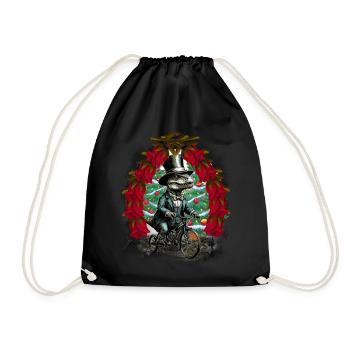 Reptile Reptile Christmas Christmas Xmas Child - Drawstring Bag - black - Front