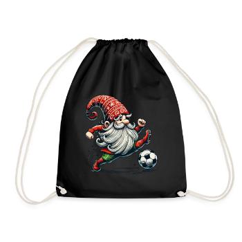 Noël Football Gnome Elfe Gnome - Sac de sport léger - noir - Devant