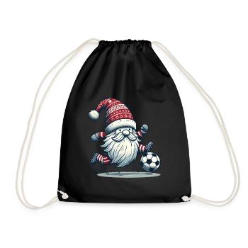 Christmas Football Gnome for Fans - Drawstring Bag - black - Front
