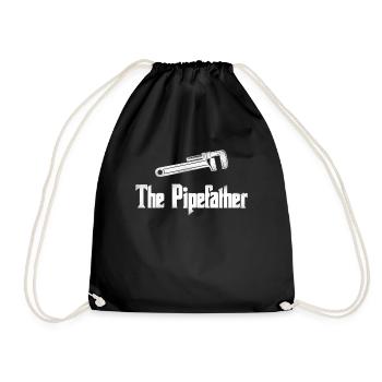 The Pipefather Lustiges Klempner Motiv - Turnbeutel - Schwarz - Vorne