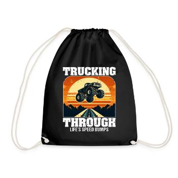 TRUCKING THROUGH LIFE'S SPEED BUMPS - Drawstring Bag - black - Front